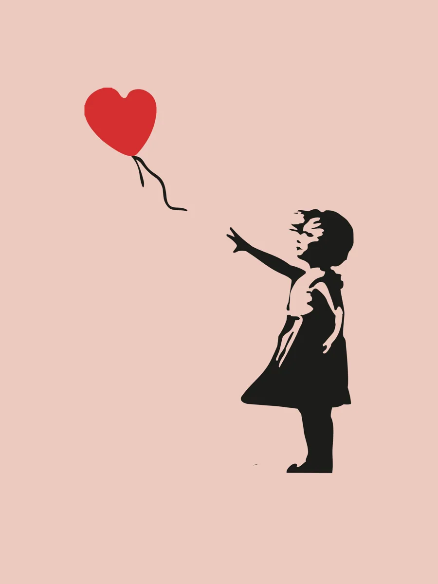 Girl with Balloon framed print