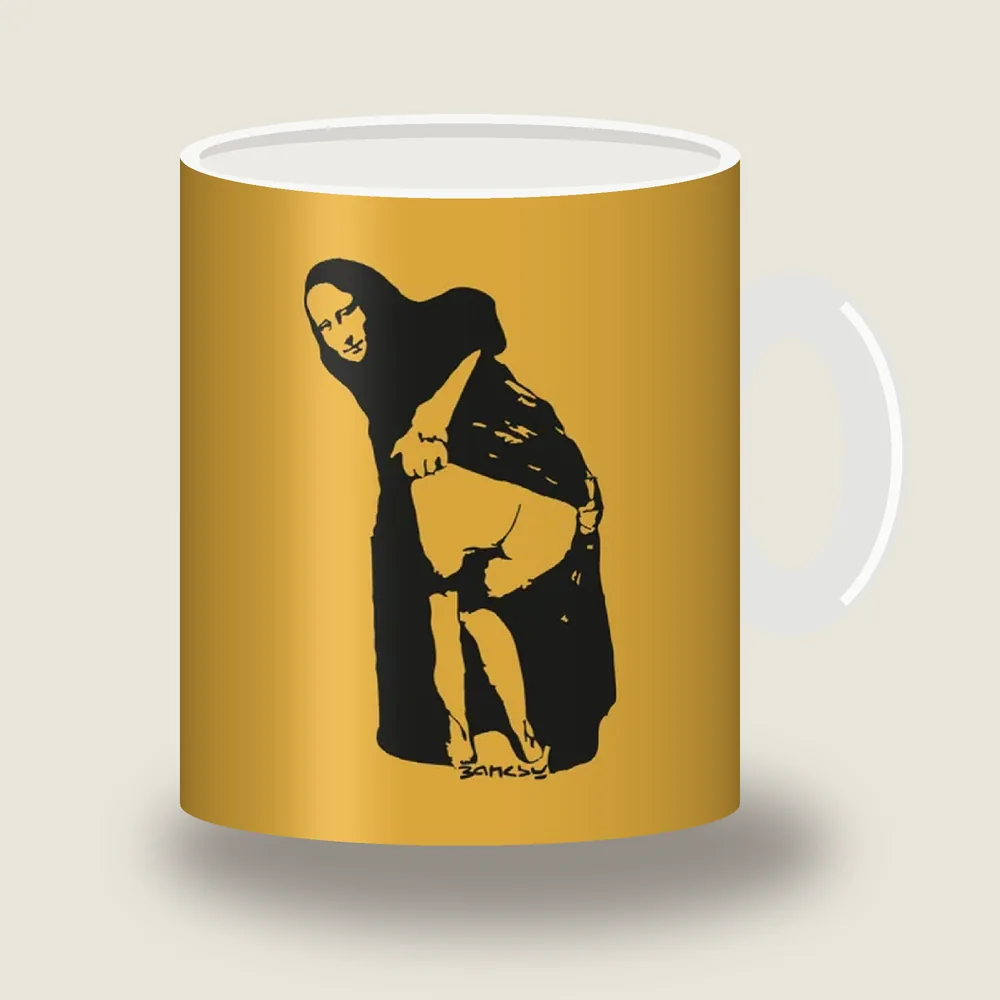 Mooning Mona Lisa Banksy stencil